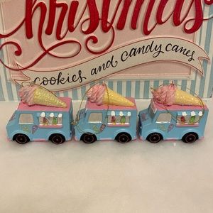 Candyland theme ice cream truck ornaments